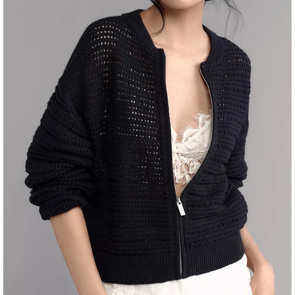 Sanctuary Crochet Bomber 
Anthropologie